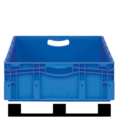 Frontansicht Großbehälter XL mit Kufen, Höhe 220 mm Frontansicht Großbehälter XL mit Kufen, Höhe 220 mm