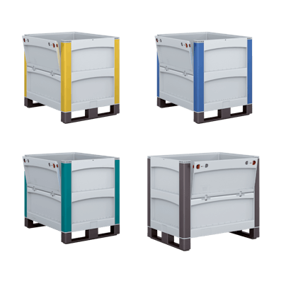 Gruppenbild Schwerlastbehälter SL mit Vergleich des Zweifarbenkonzepts Gruppenbild Schwerlastbehälter SL mit Vergleich des Zweifarbenkonzepts