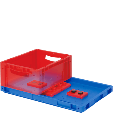 Systemtablar XLT mit einem halb so großen Behälter beladen 03 Systemtablar XLT mit einem halb so großen Behälter beladen 03