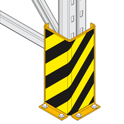 Detailansicht des Anfahrschutz Typ AS 40.2 für Einfahrregal, Zeichnung Detailansicht des Anfahrschutz Typ AS 40.2 für Einfahrregal, Zeichnung