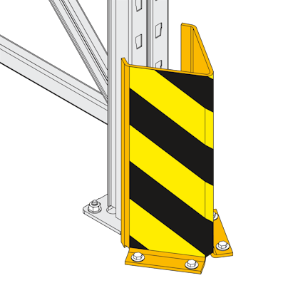 Detailansicht des Anfahrschutz Typ EF für Einfahrregal, Zeichnung Detailansicht des Anfahrschutz Typ EF für Einfahrregal, Zeichnung
