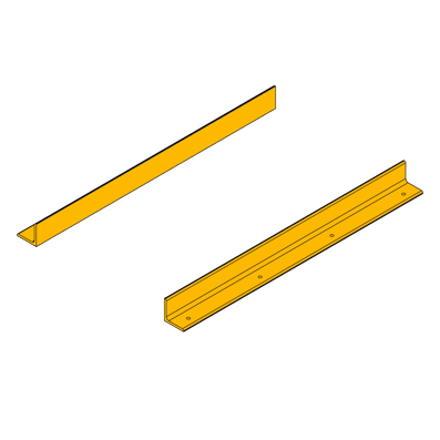 Detailansicht der Durchschubsicherung / Bodenwinkel für Einfahrregal, Zeichnung Detailansicht der Durchschubsicherung / Bodenwinkel für Einfahrregal, Zeichnung