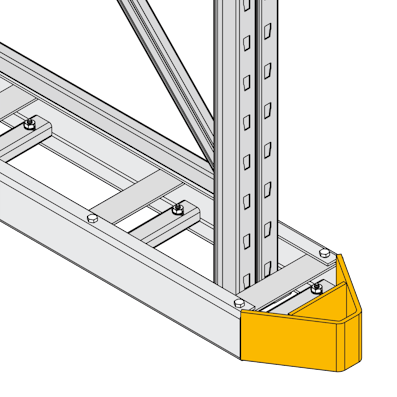 Detailansicht der Führungsschiene mit Einfahrzentrierung für Einfahrregal, Zeichnung Detailansicht der Führungsschiene mit Einfahrzentrierung für Einfahrregal, Zeichnung