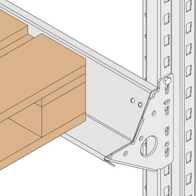 Detailansicht der Palettenauflage für Einfahrregal, Zeichnung Detailansicht der Palettenauflage für Einfahrregal, Zeichnung