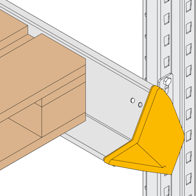 Detailansicht der Palettenauflage mit Palettenzentrierhilfe für Einfahrregal, Zeichnung Detailansicht der Palettenauflage mit Palettenzentrierhilfe für Einfahrregal, Zeichnung