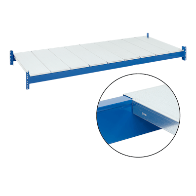 Detailansicht der Stahl-Auflegepaneelen für Palettenregal-System PRO 01 Detailansicht der Stahl-Auflegepaneelen für Palettenregal-System PRO 01
