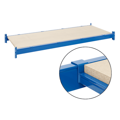 Detailansicht des Spanplattenboden auf Unterzügen für Palettenregal-System PRO Detailansicht des Spanplattenboden auf Unterzügen für Palettenregal-System PRO