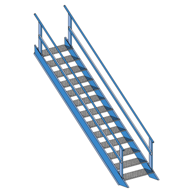 Detailansicht der Treppe für Bühnensystem, Zeichnung Detailansicht der Treppe für Bühnensystem, Zeichnung