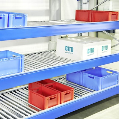 Foto Schnellwechselbahn für ein Stückgutdurchlaufregal 02 Foto Schnellwechselbahn für ein Stückgutdurchlaufregal 02