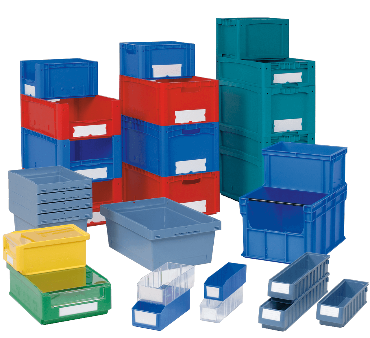 Компактные контейнеры. Ящик для склада с выдвижными лотками Plastic Drawer 90x110x160 2 лотка. Пластиковая упаковка.